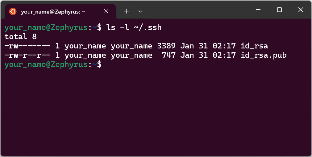 My SSH key pair