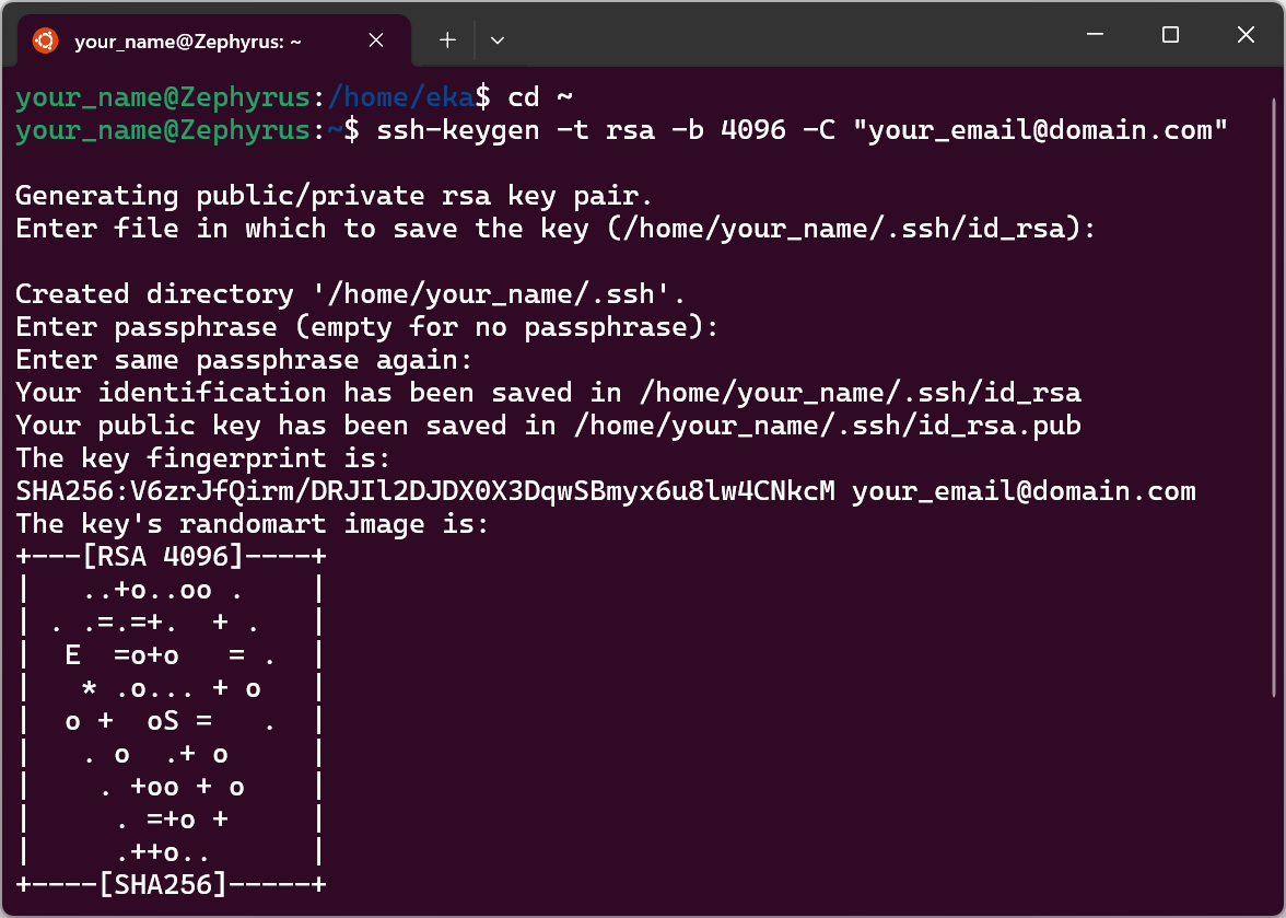 Generating SSH key