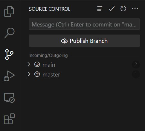 Publish commit from VS Code